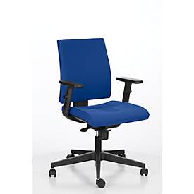 NowyStyl Bureaustoel INTRATA, synchroonmechanisme, zonder armleuningen, kuipzitting met knierol, tot 110 kg, kunststof, blauw