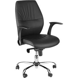 Directiestoel MANDAL, wipmechanisme, met armleuningen, bonded leer, knierol