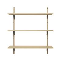 fermliving-collectie ferm LIVING-collectie Houten wandrek Sector Shelf T/W - eiken - zwart Brass