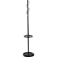 Kapstokstandaard, 8 aluminium haken, zwart