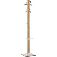 Kapstokstandaard easyCloth, massief hout, 8 grote haken, parapluhouder, wit