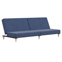 vidaXL Slaapbank 2-zits met voetenbank stof blauw