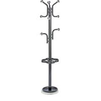 Kapstokstandaard met chroomkleurige kogels, hoogte 1680 mm, Ø 300 mm, zwart