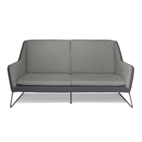 Hjh OFFICE Lagun | 2-Zits - Lounge bank / sofa, Stof, Lichtgrijs / donkergrijs