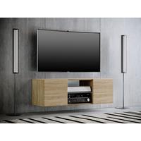 VCM TV Schrank Lowboard Tisch Board Fernseh Sideboard Wandschrank Jusa, Breite: 115 cm braun