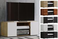 VCM TV Lowboard Fernsehtisch Schrank Möbel Tisch Holz Sideboard Medien Rack Fernsehbank Lowina, Breite 115 cm braun