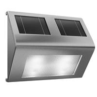 Monzana Wandlamp Buiten Zilver RVS 140x95x25mm Zonne-energie