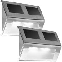 Monzana LED Solar Wandverlichting 2 stuks RVS