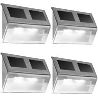 Monzana LED Solar Wandverlichting 4 stuks RVS
