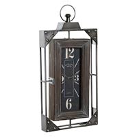 DKD Home Decor Wanduhr  Loft Holz Eisen (29 x 6.5 x 61 cm)