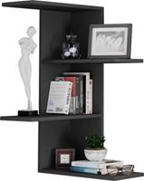 VCM Holz Eck-Wandregal Regal Hängeregal Wandboard Hängeboard Bücherregal Sammlerregal Balos schwarz