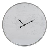 Dekodonia Wanduhr DKD Home Decor Weltkarte Metall Spiegel (60 x 4 x 60 cm)