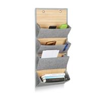 RELAXDAYS 1 x Wandorganizer Bambus 4 Fächer grau