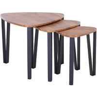 HOMCOM Couchtisch im 3er Set braun/schwarz