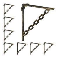 RELAXDAYS 8 x Regalwinkel Gusseisen Kette bronze