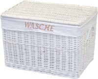 HOFMANN LIVING AND MORE Wasmand van wilg, met de hand gemaakt, met uitneembare stofinzet, 60x42x41 cm