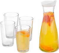 RELAXDAYS Wasserkaraffe Set mit Gläsern transparent