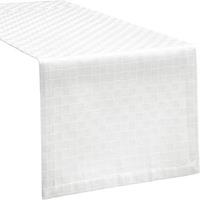 Erwin Müller Tischläufer Damast, Jacquard Paderborn weiß