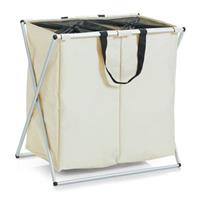 HTI-Living Wäschesammler mit 2 Fächern 59 x 38 x 57 cm beige