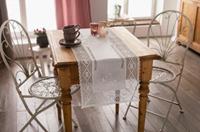 HOME Living Tischläufer Rosenstickerei Tischläufer weiß