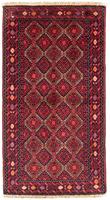 Morgenland Hochflor-Läufer Belutsch Durchgemustert Rosso 175 x 95 cm, rechteckig, 0,8 mm Höhe, Handgeknüpft