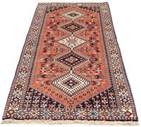 Morgenland Hochflor-Läufer Yalameh Medaillon Rosso scuro 211 x 82 cm, rechteckig, 1 mm Höhe, Handgeknüpft