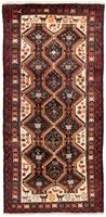 Morgenland Hochflor-Läufer Belutsch Figurativ Beige 225 x 104 cm, rechteckig, 0,8 mm Höhe, Handgeknüpft