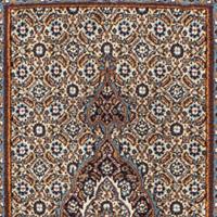 Morgenland Hochflor-Läufer Moud Medaillon Beige 202 x 77 cm, rechteckig, 1 mm Höhe, Handgeknüpft