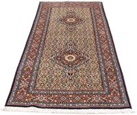 Morgenland Hochflor-Läufer Moud Medaillon Beige 200 x 78 cm, rechteckig, 1 mm Höhe, Handgeknüpft