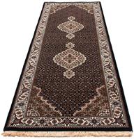 Morgenland Hochflor-Läufer Täbriz Medaillon Blu scuro 254 x 80 cm, rechteckig, 0,8 mm Höhe, Handgeknüpft