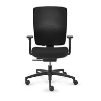 Dauphin Kantoordraaistoel SHAPE ECONOMY2, volledig beklede rugleuning, zwart, hoogte rugleuning 570 - 640 mm