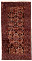 Morgenland Hochflor-Läufer Belutsch Durchgemustert Ruggine 189 x 102 cm, rechteckig, 0,8 mm Höhe, Handgeknüpft