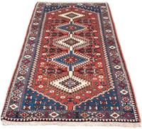 Morgenland Hochflor-Läufer Yalameh Felder Beige 210 x 86 cm, rechteckig, 1 mm Höhe, Unikat mit Zertifikat