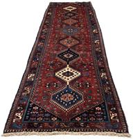 Morgenland Hochflor-Läufer Yalameh Felder Multicolore 381 x 80 cm, rechteckig, 1 mm Höhe, Unikat mit Zertifikat