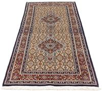 Morgenland Hochflor-Läufer Moud Felder Beige 288 x 82 cm, rechteckig, 1 mm Höhe, Unikat mit Zertifikat
