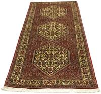 Morgenland Hochflor-Läufer Bidjar Geometrisch Rosso 200 x 89 cm, rechteckig, 1,5 mm Höhe, Unikat mit Zertifikat