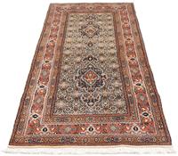 Morgenland Hochflor-Läufer Moud Durchgemustert Beige 191 x 74 cm, rechteckig, 1 mm Höhe, Handgeknüpft