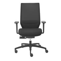 Dauphin Kantoordraaistoel SHAPE ECONOMY2, rugleuning met net bespannen, zwart, rugleuninghoogte 610 mm