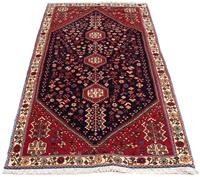Morgenland Hochflor-Läufer Shiraz Medaillon Blu scuro 185 x 77 cm, rechteckig, 1 mm Höhe, Handgeknüpft