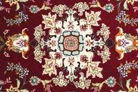 Morgenland Hochflor-Läufer Täbriz 50 Raj Medaillon Rosso 200 x 83 cm, rechteckig, 1 mm Höhe, Unikat mit Zertifikat