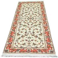 Morgenland Hochflor-Läufer Täbriz 50 Raj Stark Gemustert Beige 210 x 80 cm, rechteckig, 1 mm Höhe, Unikat mit Zertifikat