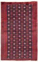 Morgenland Hochflor-Läufer Belutsch Durchgemustert Rosso 177 x 106 cm, rechteckig, 0,8 mm Höhe, Handgeknüpft
