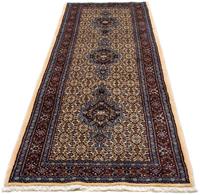 Morgenland Hochflor-Läufer Moud Felder Rosso scuro 295 x 82 cm, rechteckig, 1 mm Höhe, Unikat mit Zertifikat