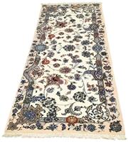 Morgenland Hochflor-Läufer Kerman Stark Gemustert Beige 186 x 71 cm, rechteckig, 1,5 mm Höhe, Unikat mit Zertifikat