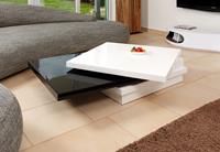 Salontafel 120x80 cm wit / zwart