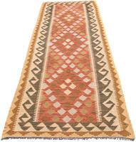 Morgenland Läufer Kelim Maimene Medaillon 284 x 79 cm, rechteckig, 0,5 mm Höhe, Wendeteppich