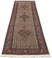 Morgenland Hochflor-Läufer Moud Medaillon Beige 195 x 75 cm, rechteckig, 1 mm Höhe, Handgeknüpft