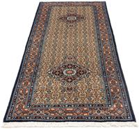 Morgenland Hochflor-Läufer Moud Durchgemustert Beige 194 x 75 cm, rechteckig, 1 mm Höhe, Handgeknüpft