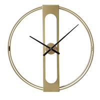 Lw Collection Wandklok Jayden goud 60cm - Wandklok modern - Stil uurwerk - Industriële wandklok