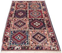 Morgenland Hochflor-Läufer Yalameh Felder Beige 190 x 78 cm, rechteckig, 1 mm Höhe, Handgeknüpft